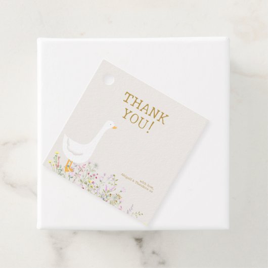 Étiquettes Cadeau Baby shower Fleur sauvage d'oie d'aquarelle (En situation)