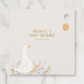 Étiquettes Cadeau Baby shower Fleur sauvage d'oie d'aquarelle (Dos)