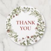 Étiquettes Cadeau Baby shower fleur sauvage Merci d'été aux fraises (Devant)