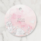 Étiquettes Cadeau baby shower fleuri et moderne (Dos)