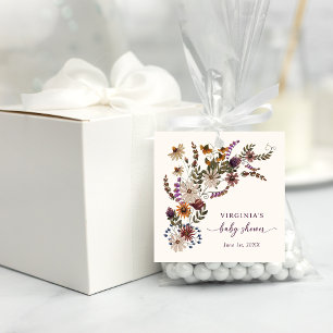 Étiquettes Cadeau Baby shower floral