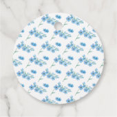 Étiquettes Cadeau Baby shower Floral Bleu (Dos)