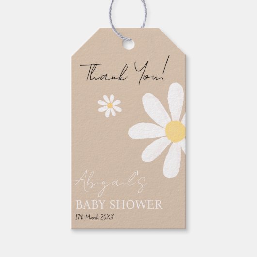 Étiquettes-cadeau Baby shower Floral Boho Daisy (Devant)