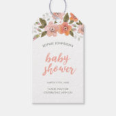 Étiquettes-cadeau Baby shower floral délicat (Devant)