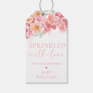 Étiquettes-cadeau Baby shower Floral Piper Peony Parsemé D'Amour
