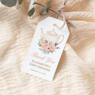 Étiquettes-cadeau Baby shower Floral Tea Party Merci