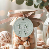 Étiquettes Cadeau Baby shower Floral Vert Sage