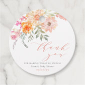 Étiquettes Cadeau Baby shower flou et Turquoise de printemps Merci d (Devant)