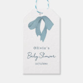 Étiquettes-cadeau Baby Shower for Boy – Blue Bow , Customizable  (Devant)