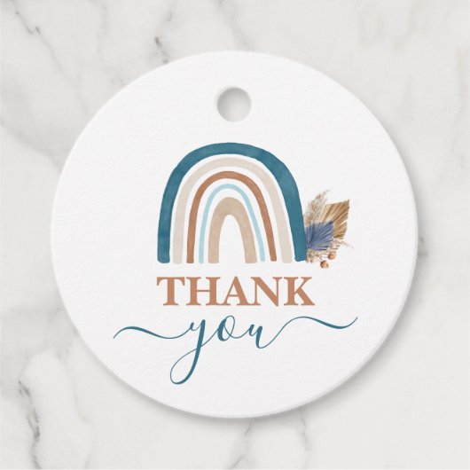 Étiquettes Cadeau Baby shower garçon arc-en-ciel (Devant)