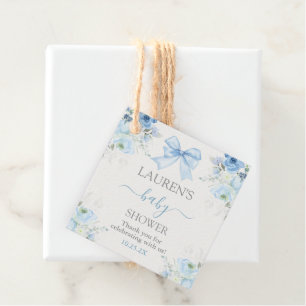 Étiquettes Cadeau Baby shower Garçon avec arc