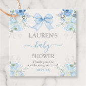 Étiquettes Cadeau Baby shower Garçon avec arc (Devant)