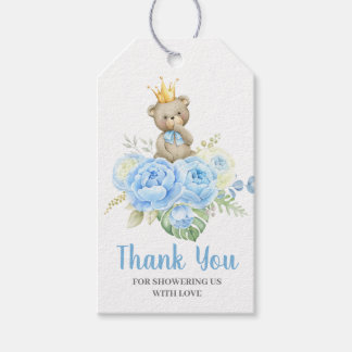 Étiquettes-cadeau Baby shower Garçon Bleu ours
