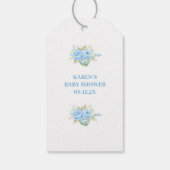 Étiquettes-cadeau Baby shower Garçon Bleu ours (Dos)