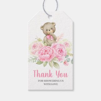 Étiquettes-cadeau Baby Shower Girl Pink Bear