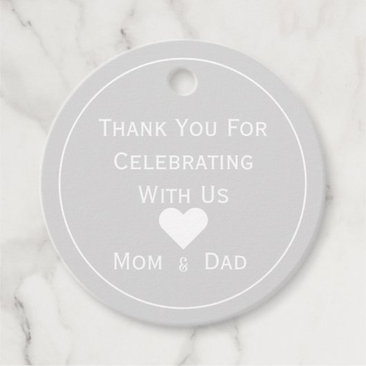 Étiquettes Cadeau Baby shower gris clair et blanc (Devant)