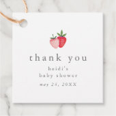 Étiquettes Cadeau Baby shower HEIDI Pink Strawberry Girl Merci (Devant)