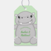 Étiquettes-cadeau Baby shower Hippo (Devant)