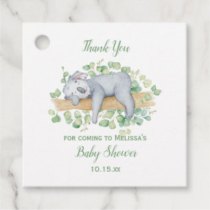 Étiquettes Cadeau Baby shower Koala et Eucalyptus
