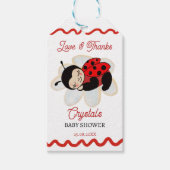 Étiquettes-cadeau Baby shower Ladybug en faveur (Devant)