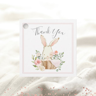Étiquettes Cadeau Baby shower lapin à lapin rose pâle