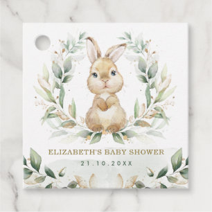 Étiquettes Cadeau Baby shower lapin Lapin Pastel Vert Doux