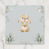 Étiquettes Cadeau Baby shower lapin Lapin Pastel Vert Doux (Dos)