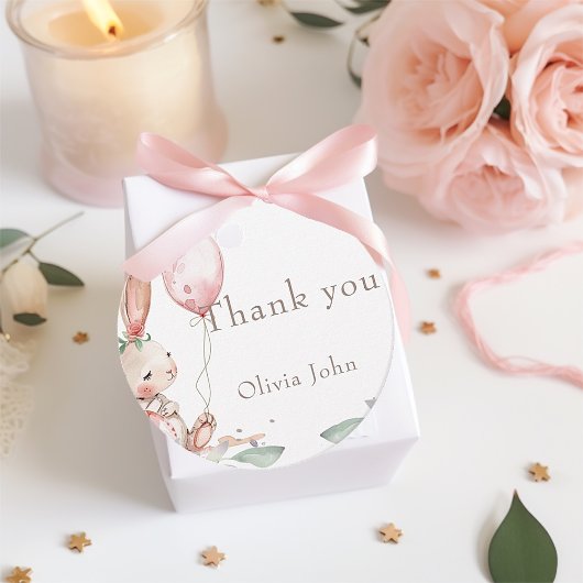 Étiquettes Cadeau baby shower lapin mignon