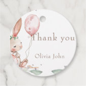 Étiquettes Cadeau baby shower lapin mignon (Devant)