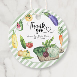Étiquettes Cadeau Baby shower légumes - Merci