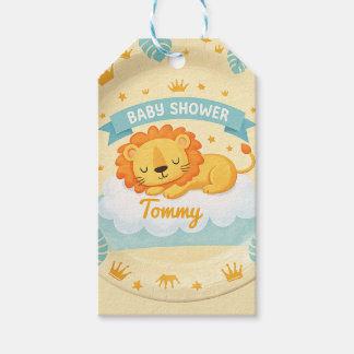 Étiquettes-cadeau Baby Shower Lion  custom name – Cute Safari Jungle