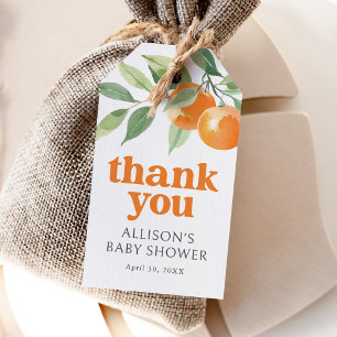 Étiquettes-cadeau Baby Shower Little Cutie Orange