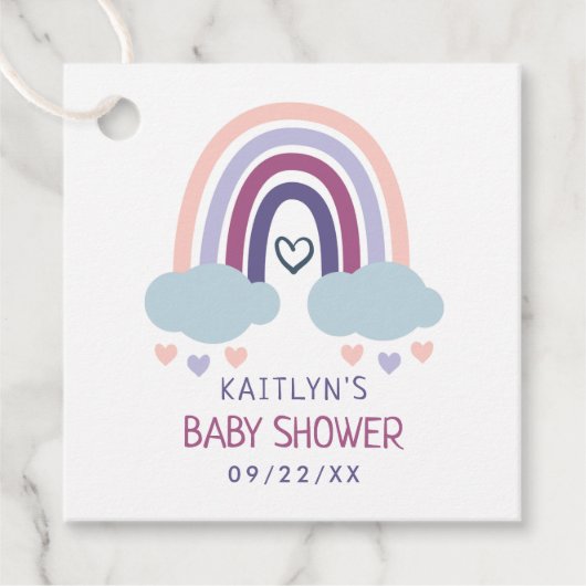 Étiquettes Cadeau Baby shower Little Rainbow (Devant)