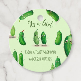 Étiquettes Cadeau Baby shower lunique vert de chaudières