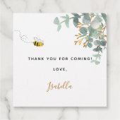 Étiquettes Cadeau Baby shower maman à être eucaluptus script script (Dos)