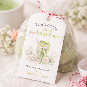 Étiquettes-cadeau Baby Shower Matcha Love Thé Vert