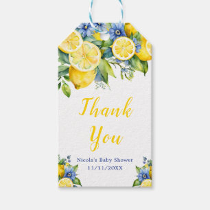Étiquettes-cadeau Baby shower méditerranéen Citrus Lemon