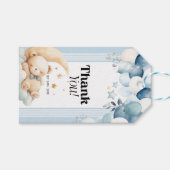 Étiquettes-cadeau Baby shower Merci Blue Boy (Devant (Horizontal))