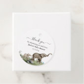 Étiquettes Cadeau Baby shower Merci éléphant (En situation)