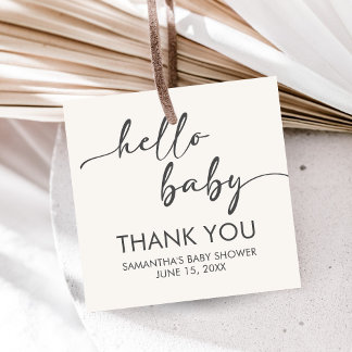 Étiquettes Cadeau Baby Shower Minimaliste Bonjour Bébé