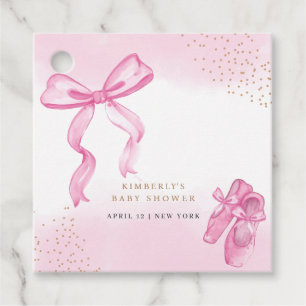 Étiquettes Cadeau Baby shower minimaliste de chaussures Ballerina Bo