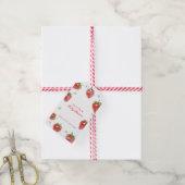 Étiquettes-cadeau Baby shower minimaliste Fraise douce Fille (Avec de la ficelle)