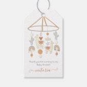 Étiquettes-cadeau Baby shower mobile Boho Scandi (Devant)