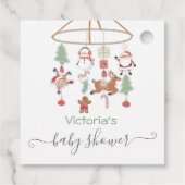 Étiquettes Cadeau Baby shower mobile de Noël (Dos)