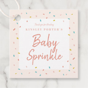 Étiquettes Cadeau Baby Shower Moderne avec Sprinkles