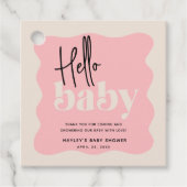 Étiquettes Cadeau Baby shower moderne Hello Baby Pink & Cream (Devant)