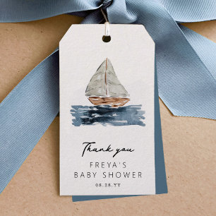 Étiquettes-cadeau Baby shower nautique Merci nautique
