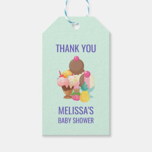 Étiquettes-cadeau Baby shower Neopolitan Flavours à la crème glacée 