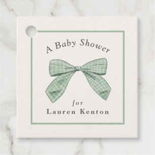 Étiquettes Cadeau Baby shower neutre élégant à la cale de verre de t