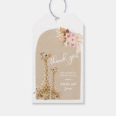 Étiquettes-cadeau Baby shower Neutre Pampas Grass Giraffe (Devant)